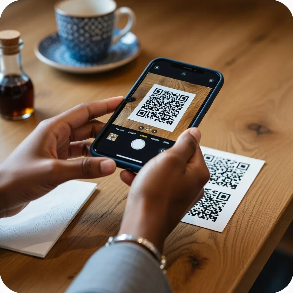 Cliente escaneando código QR